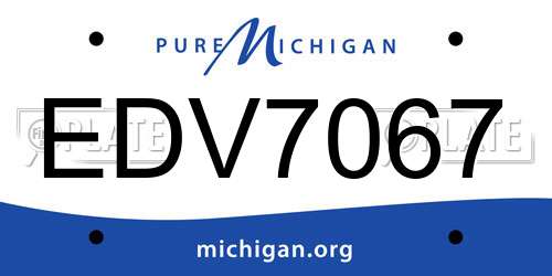 EDV7067 Michigan License Plate