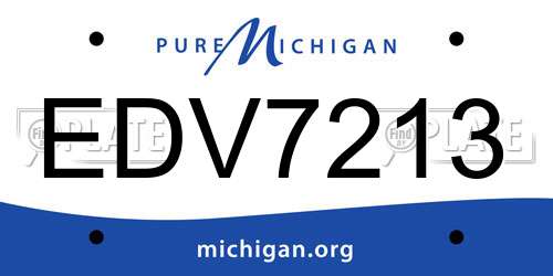 EDV7213 Michigan License Plate