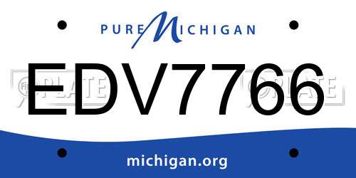EDV7766 Michigan License Plate