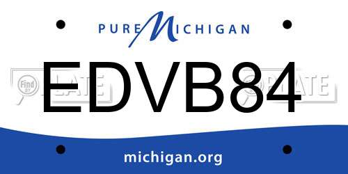 EDVB84 Michigan License Plate