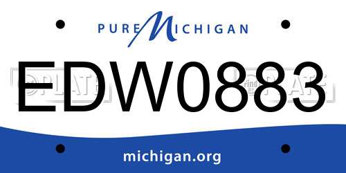 EDW0883 Michigan License Plate