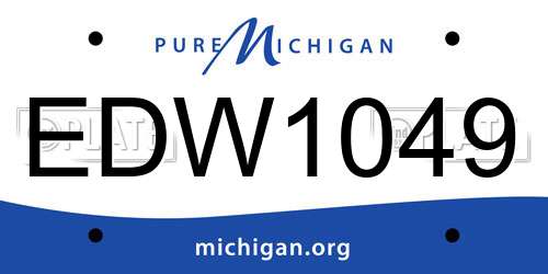 EDW1049 Michigan License Plate