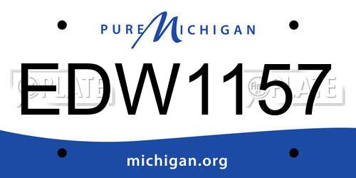 EDW1157 Michigan License Plate