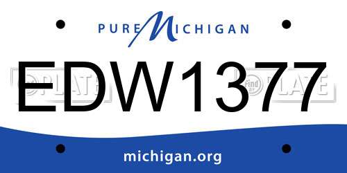 EDW1377 Michigan License Plate