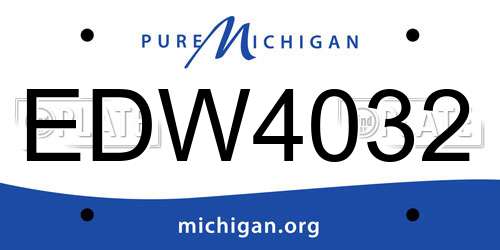 EDW4032 Michigan License Plate