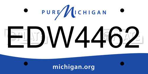 EDW4462 Michigan License Plate