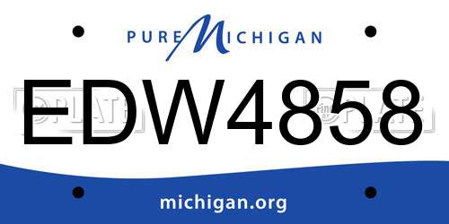 EDW4858 Michigan License Plate