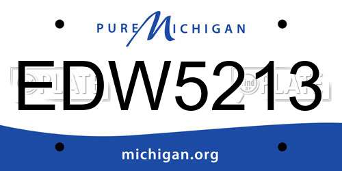 EDW5213 Michigan License Plate