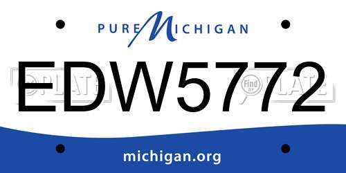 EDW5772 Michigan License Plate