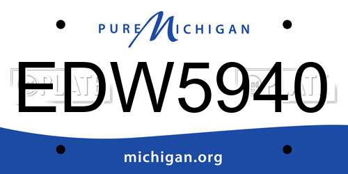EDW5940 Michigan License Plate