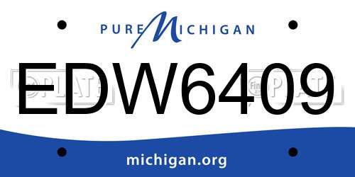 EDW6409 Michigan License Plate