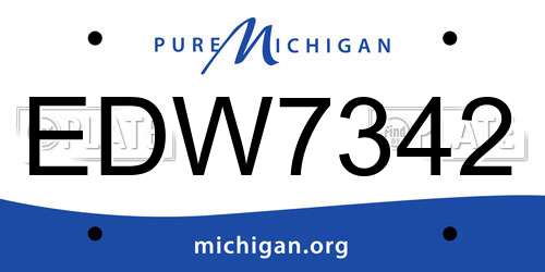 EDW7342 Michigan License Plate