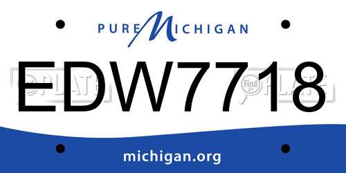 EDW7718 Michigan License Plate