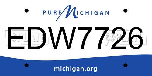 EDW7726 Michigan License Plate