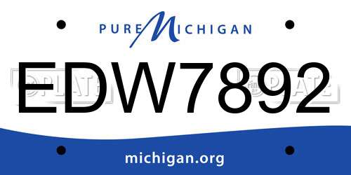 EDW7892 Michigan License Plate