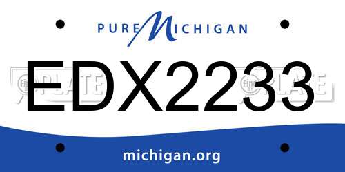 EDX2233 Michigan License Plate