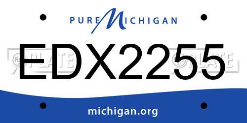 EDX2255 Michigan License Plate