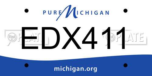 EDX411 Michigan License Plate
