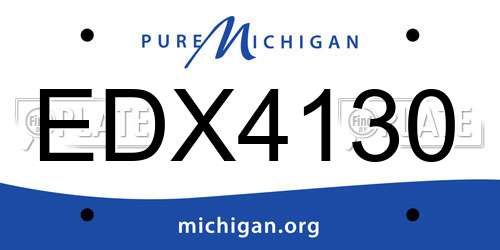 EDX4130 Michigan License Plate