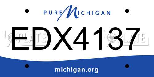 EDX4137 Michigan License Plate