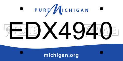 EDX4940 Michigan License Plate