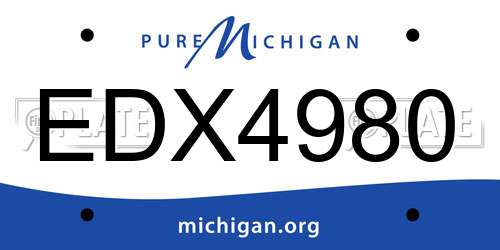 EDX4980 Michigan License Plate