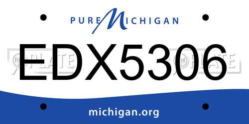 EDX5306 Michigan License Plate