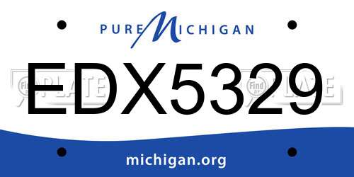 EDX5329 Michigan License Plate