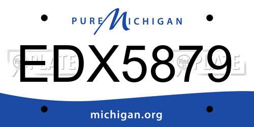 EDX5879 Michigan License Plate