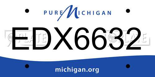 EDX6632 Michigan License Plate