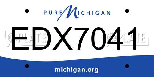 EDX7041 Michigan License Plate