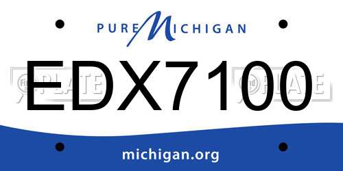 EDX7100 Michigan License Plate