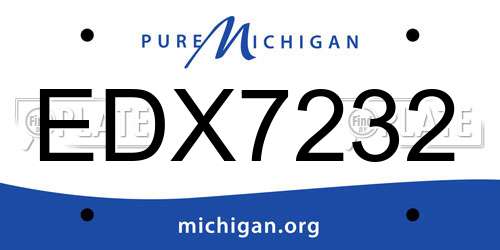 EDX7232 Michigan License Plate