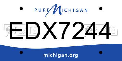 EDX7244 Michigan License Plate