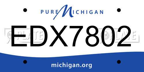 EDX7802 Michigan License Plate