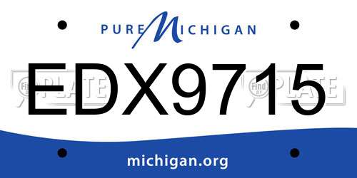 EDX9715 Michigan License Plate