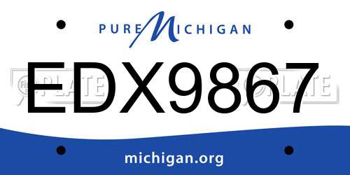 EDX9867 Michigan License Plate