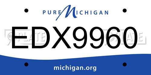 EDX9960 Michigan License Plate