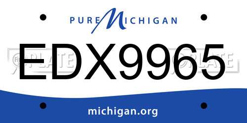 EDX9965 Michigan License Plate