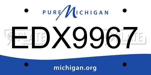 EDX9967 Michigan License Plate