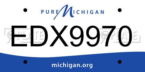 EDX9970 Michigan License Plate