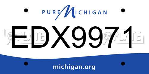 EDX9971 Michigan License Plate