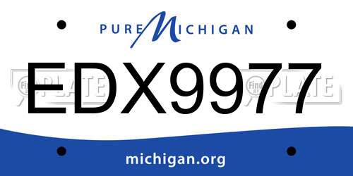 EDX9977 Michigan License Plate