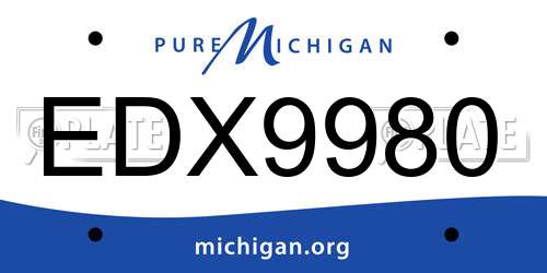 EDX9980 Michigan License Plate