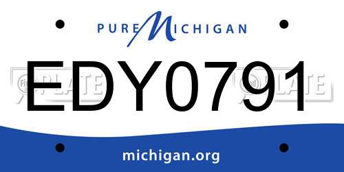 EDY0791 Michigan License Plate