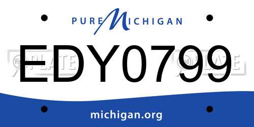 EDY0799 Michigan License Plate