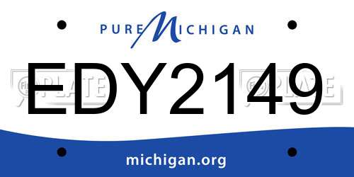 EDY2149 Michigan License Plate