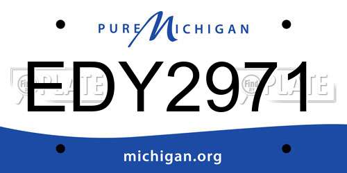 EDY2971 Michigan License Plate
