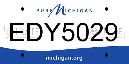 EDY5029 Michigan License Plate
