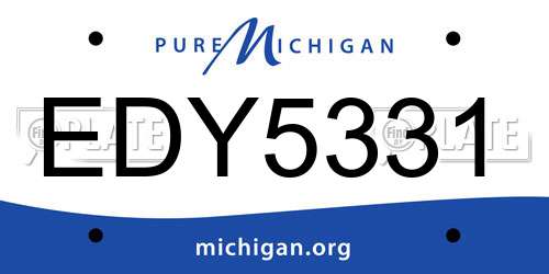 EDY5331 Michigan License Plate